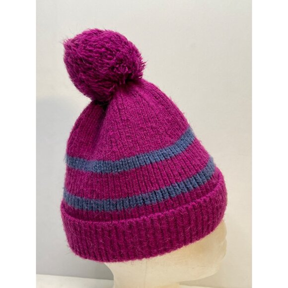 Columbia Sports beanie hat cap youth one size 9" knit pom pom purple - Picture 9 of 11